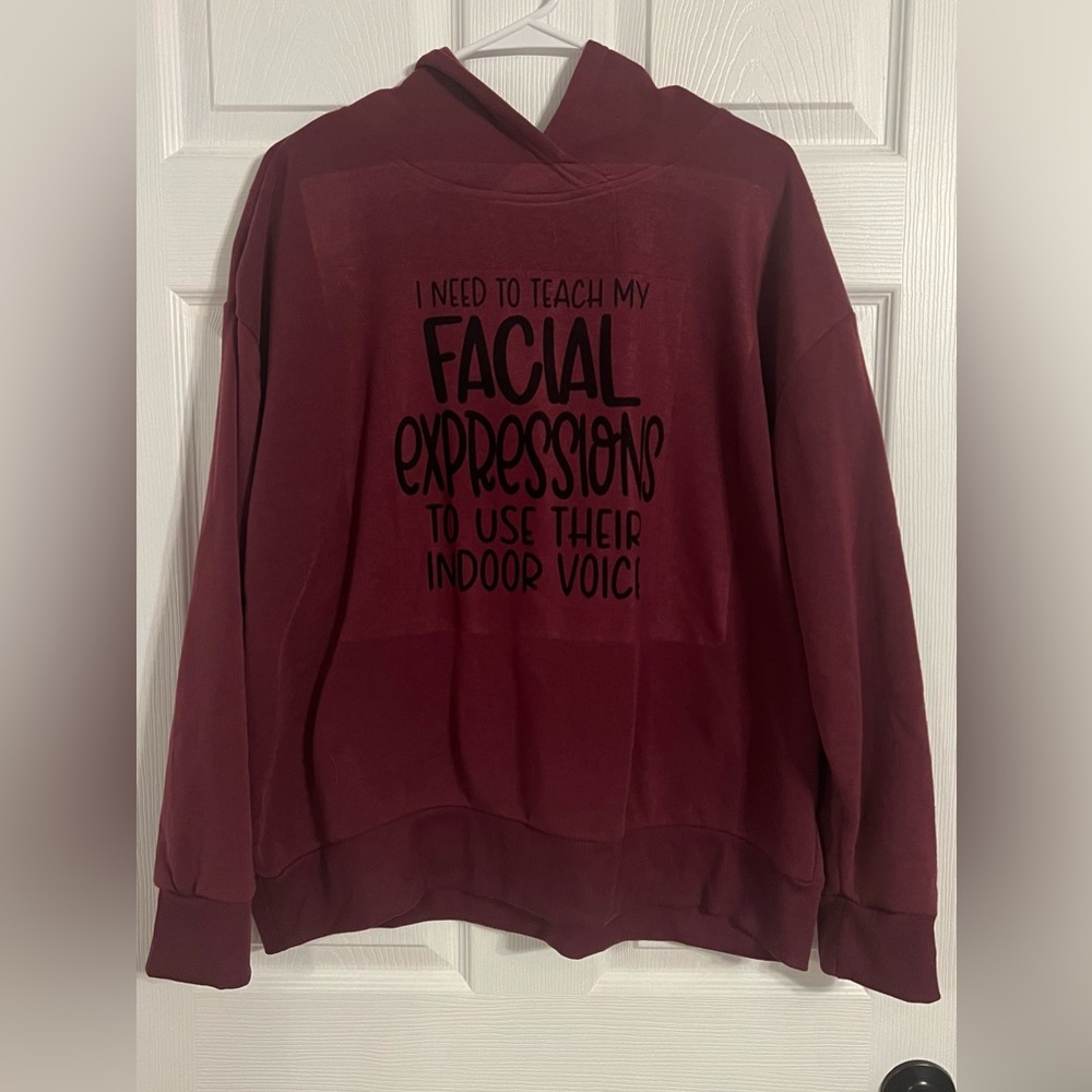 Just Be Women’s 3xl Maroon Hoodie With Funny Saying